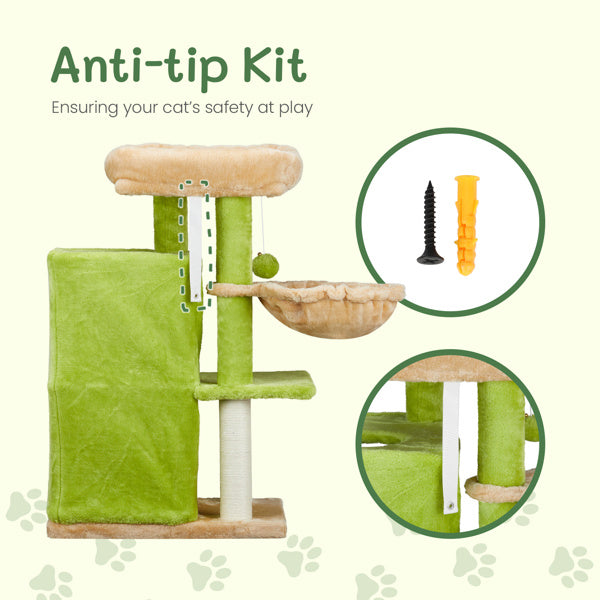 3-inch Yellow-green Speaker-shaped Double-layer Cat House  Hammock Cat Bed